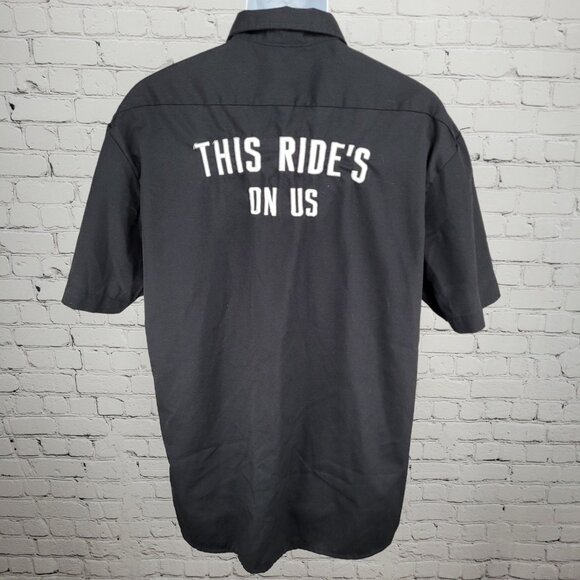 Jim Beam Black Dickies Flex Embroidered Logos Button Up Shirt Large L - Picture 2 of 12